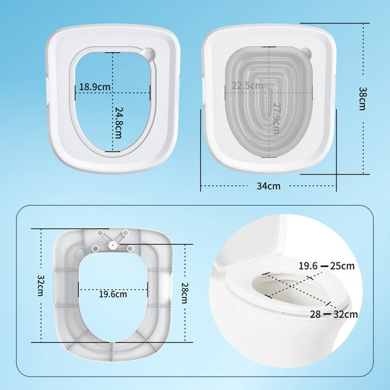 Cat Toilet Training Kit, Seat Cat Toilet Training Kit,Cat Toilet Trainer for Pet Cleaning,Cat Toilet Training Kit Universal Reusable Environmentally Friendly Cat Toilet Trainer for Pet Cleaning(Grey) Grey - PawsPlanet Australia