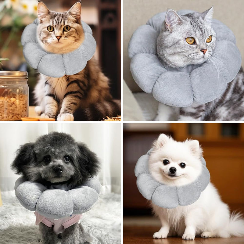 Protective Collar Cat, Collar Cat Leak Protection, Adjustable Cat Collar After Surgery, Protective Collar for Cats, Dog Collar, Soft, Collar Recovery Protective Cone for After Surgery gray