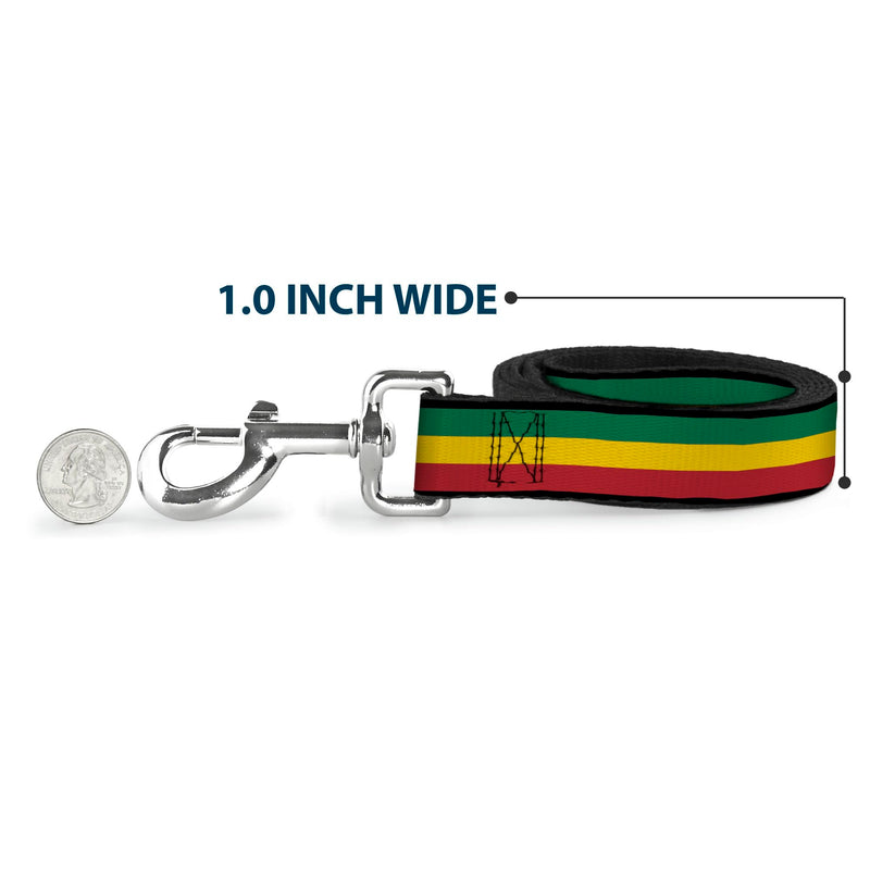 Buckle-Down Pet Leash - Rasta - 6 Feet Long - 1.5" Wide - PawsPlanet Australia