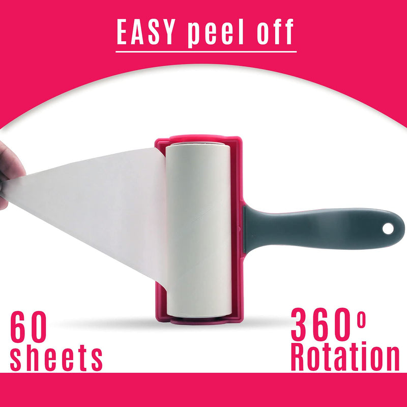 WBM Home Lint Roller for Pet Hairs, Extra Sticky Remover for Dog & Cat Hair Removal, Couch, Clothes, Furniture-60 Sheets - PawsPlanet Australia