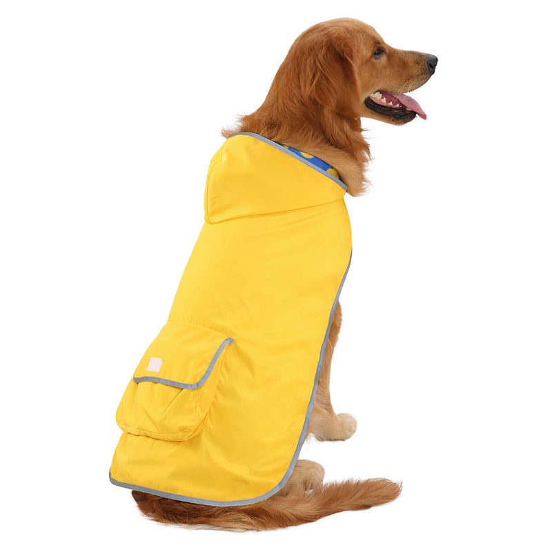 HDE Reversible Dog Raincoat Hooded Slicker Poncho Rain Coat Jacket for Small Medium Large Dogs Ducks Yellow - XL X-Large Ducks / Yellow