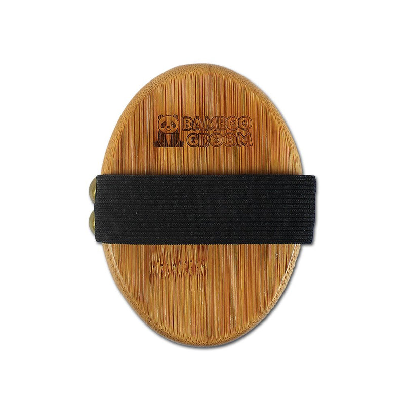 alcott Bamboo Groom Curry Brush with Rubber Bristles for Pets,Brown - PawsPlanet Australia