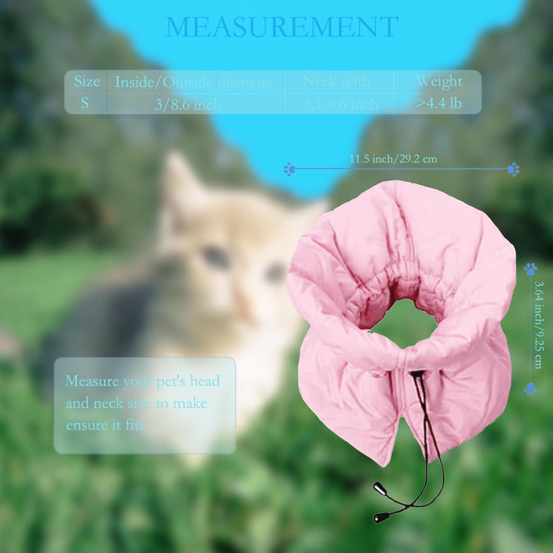 Cat Recovery Collar, Soft Adjustable Cat Cone Alternative, Lightweight Waterproof Fasteners Collars for Cats Kittens Puppies, After Surgery Stop Licking, Post-Surgery or Skin Protection. Rose Quartz S