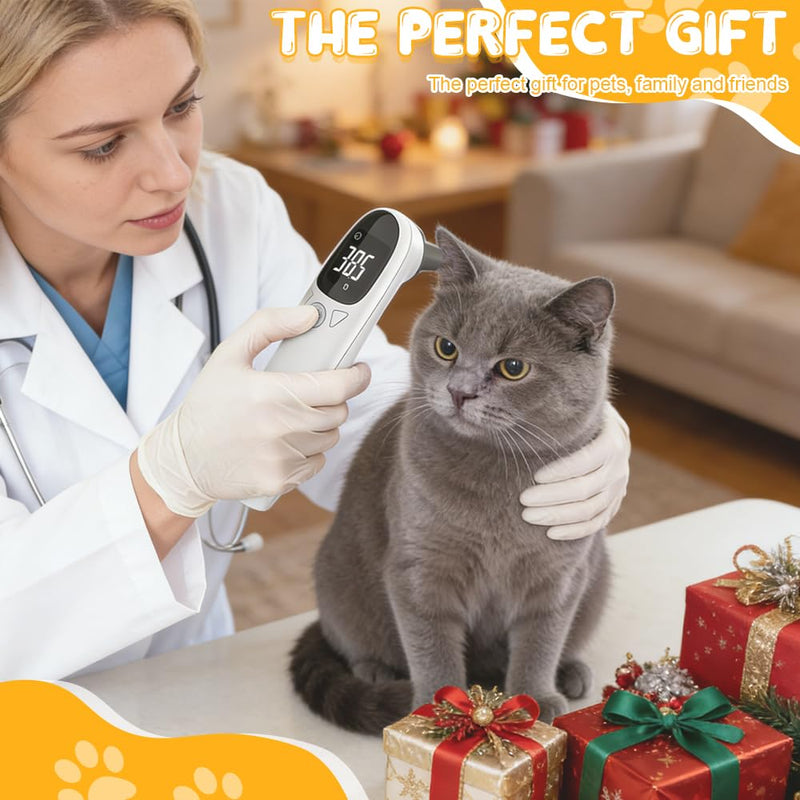 Ear Thermometer for Dogs, Fever Thermometer, Cat with LED Display, 1 Fever Thermometer, Horse, Dog Fever Thermometer, Thermometer for Dogs, Cats, Cows, Ferd and Animals