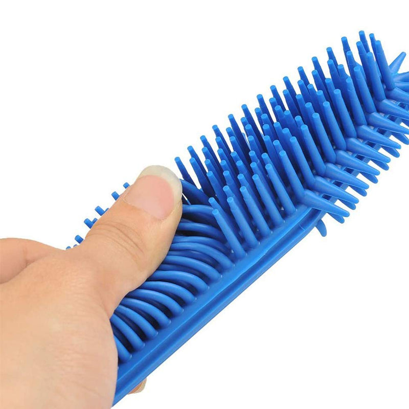 2 Pack Pet Hair Remover Rubber Portable Fluff Cleaner for Carpet Clothes Furniture Sofa Leather Car Seat Also Used as Dog Cat Bath Brush with Massage Effect (Green + Blue) - PawsPlanet Australia