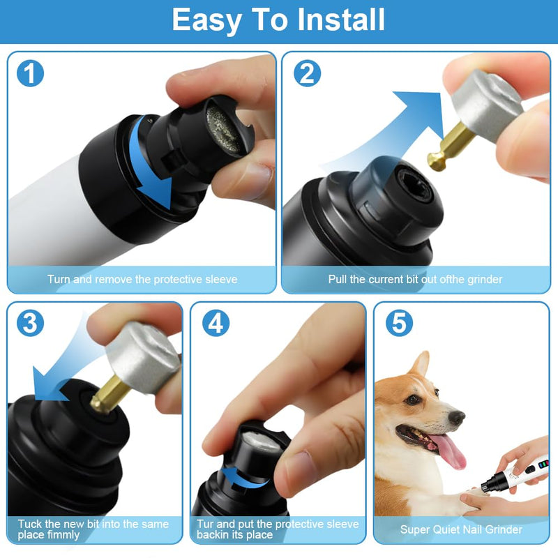 Silent Groom Pro Nail Grinder, 2025 New Dog Nail Trimmer, USB Rechargeable Pet Nail Grinder, Dog Nail Trimmers, Pet Paws Grooming Smoothing Tool - PawsPlanet Australia