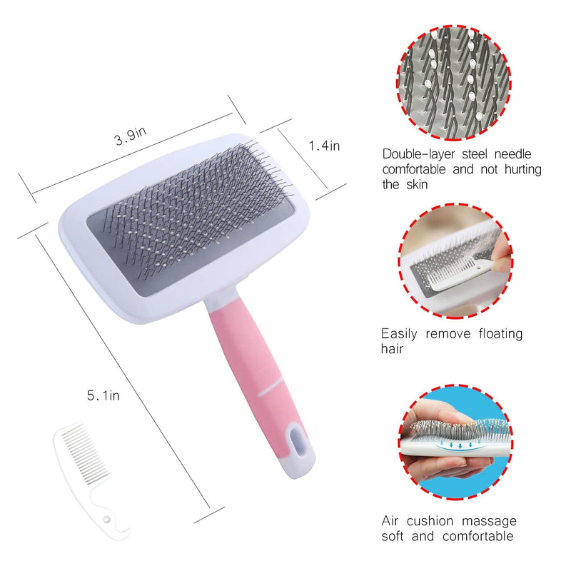 Small Animal Pet Grooming Kit Pet Shedding Slicker Brush, Bath Massage Glove, Pet Grooming Comb, Nail Clipper Trimmer Rabbit, Puppy, Kitten, Guinea Pig, Hamster, Ferret (Pink), 6 Pc Set - PawsPlanet Australia
