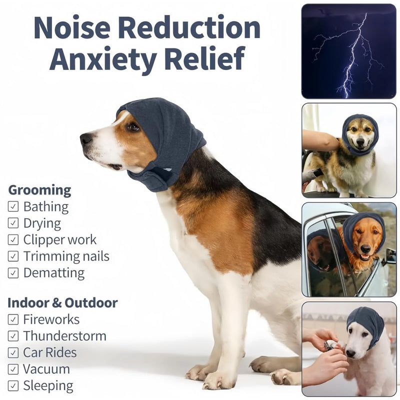 Dog Ear Protectors ，Adjustable Dog Snood for Winter Warmth, Ear Muffs for Dogs with Noise Reduction for Anxiety Relief, Warm Ear Covers for Bathing Grooming Comfort