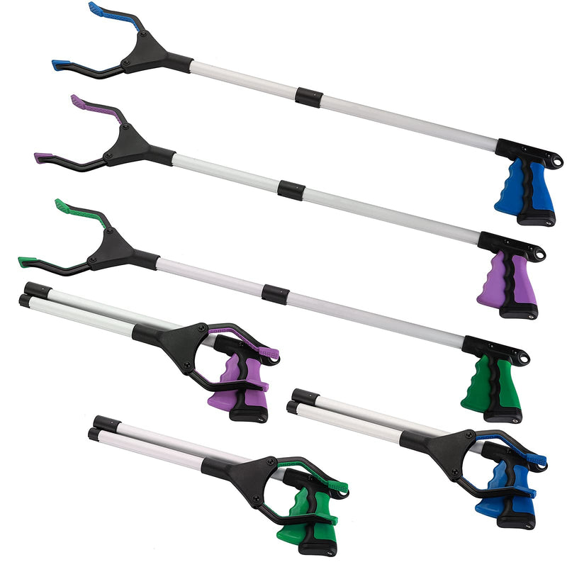 TOPZEA 3 Pack Grabber Reacher Tool for Elderly, 32 Inch Foldable Trash Pick Up Stick Grabbers Picker Upper, Long Claw Grabber Pickup Tool for Garbage, Mobility Aid Reaching Assist Tool, Garden Gripper - PawsPlanet Australia