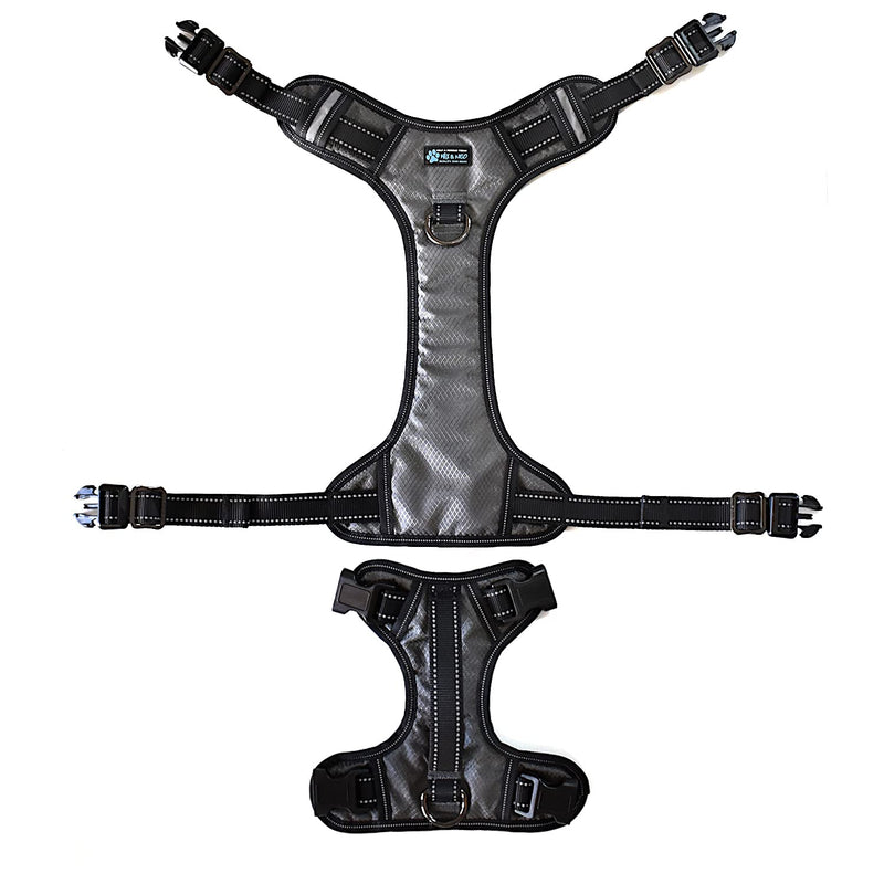 Max and Neo Gunnison Reflective Dog Harness - We Donate a Harness to a Dog Rescue for Every Harness Sold (Small, Gray) Small - PawsPlanet Australia