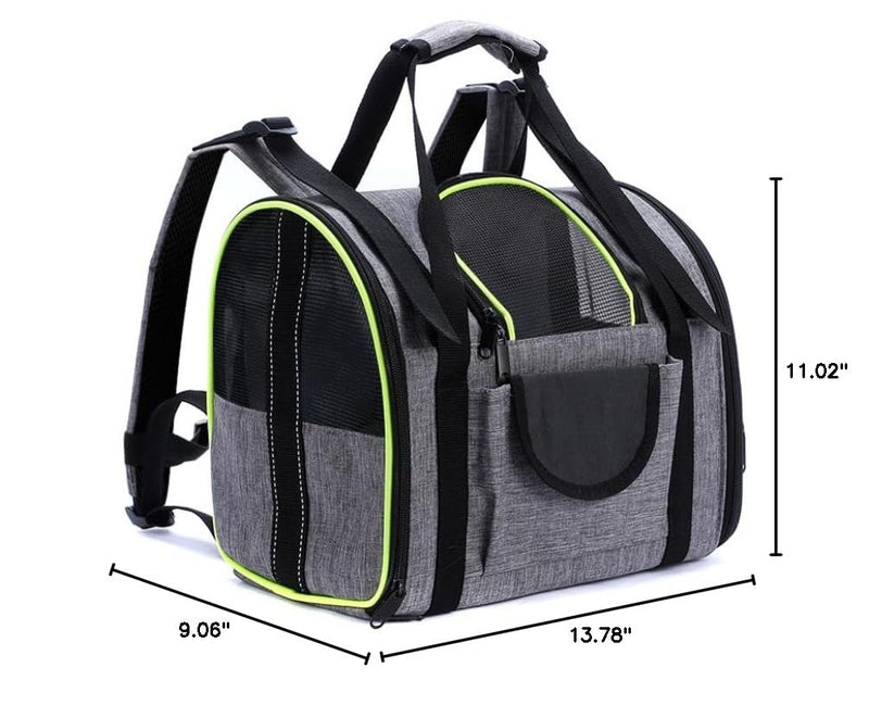 Collapsible Travel Cat Carriers Dog Carrier Pet Carrier for Small Medium Cats Dogs Puppies up to 15 Lbs,Multifunctional Pet Carrier Bag with Mesh Ventilation, Gray - PawsPlanet Australia