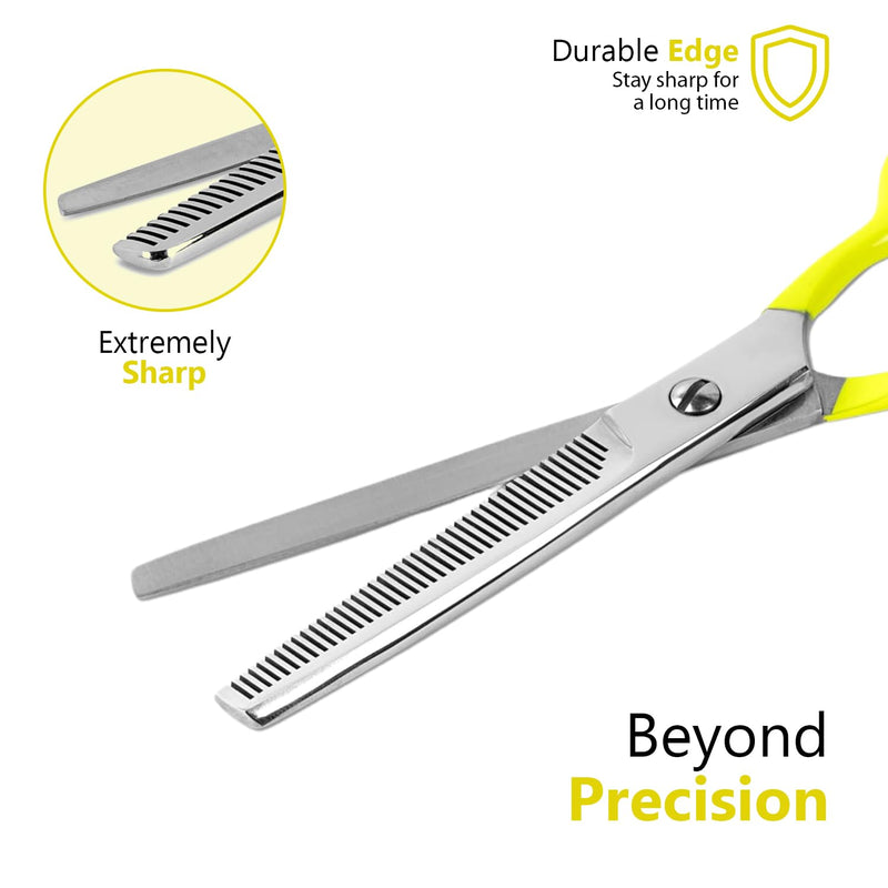Laazar Dog thinning shears for dogs - Sharp Stainless Steel Blades with Colorful Handles, Safe and Easy-to-Use With Beautiful results, Long Lasting dog grooming thinning shears - PawsPlanet Australia