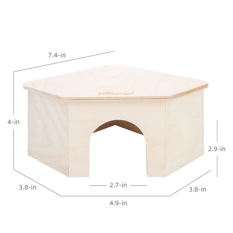 Niteangel Birch Chamber-Maze Hamster Hideout - Small Pets Woodland House Habitats Decor for Hamster Mice Gerbils Mouse 1 Chamber Hideout-Large