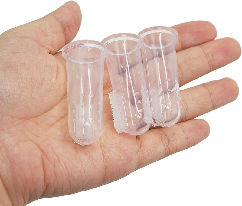 12 Pieces Pet Finger Toothbrush, Soft Silicone, Non-Toxic, Reusable, Clear, Manual, Dog Cat Dental Brushes Kit for Dogs Cats Pets Dental Care
