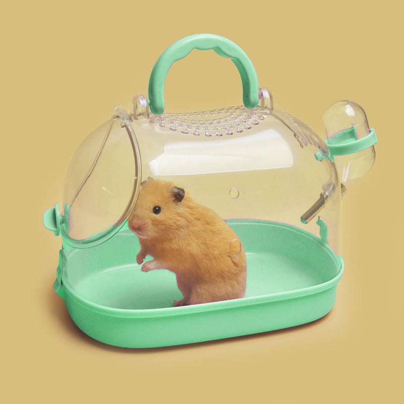 Portable Guinea Pig Carrier Travel Small Animal Carrier Breathable Travel Hamster Cage with Water Feeder - PawsPlanet Australia