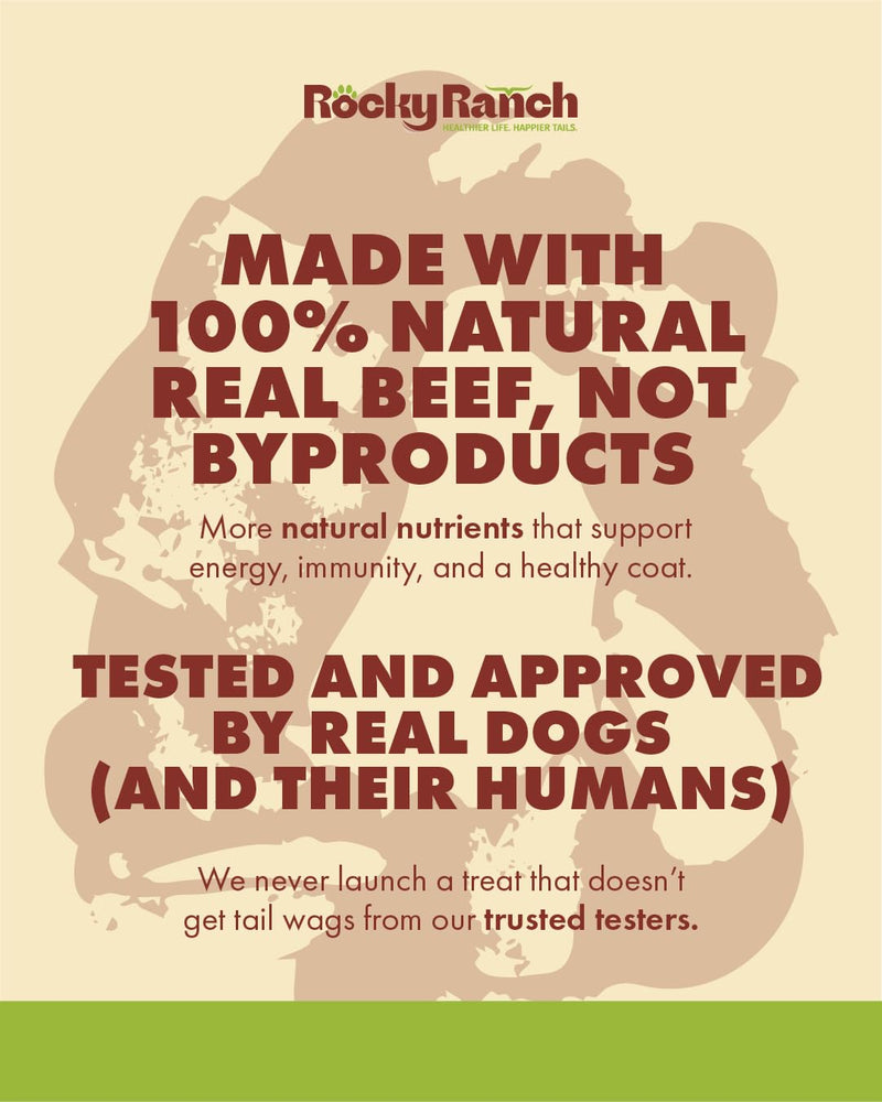 Rocky Ranch, Small Bully Sticks, Beef Flavor, 8 oz, Adult Dog, Natural Chew Treats, Dental Care, High Protein. No additives - PawsPlanet Australia