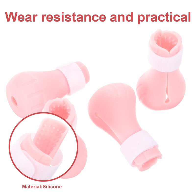 SHINEOFI 4-Pack Adjustable Silicone Cat Claw Protection Shoes, Washable Cat Shoes with Paw Protection for Bathing and Grooming, Pink Cat Paw Protectors