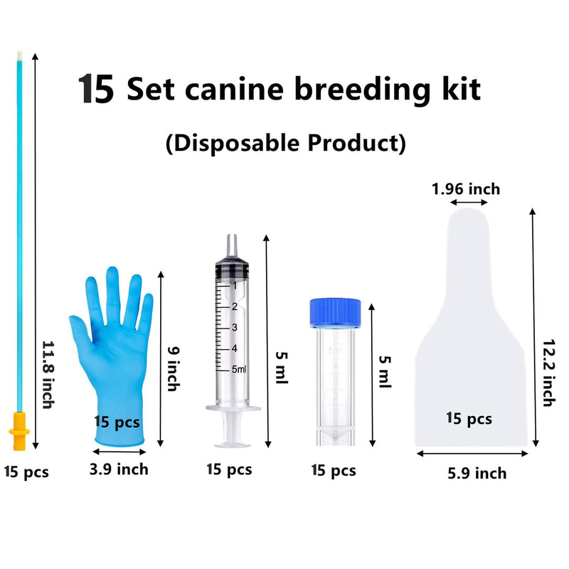 15 Set AI Artificial Insemination Dog Breeding Kit, Canine Breeding Kit, Disposable Canine Artificial Insemination, Dog Insemination Breeder Kit, Canine Breeding Supplies for Large Breeds (11.8 inch)M 15 Set 11.8 inch - PawsPlanet Australia