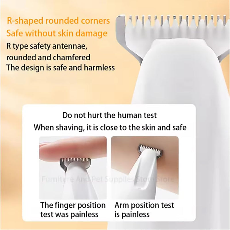 Dog Paw Trimmer, 35 dB Low Noise, 18 mm Widen Blade, LED Display, Rechargeable, Waterproof, Clipper for Dogs and Cats White - PawsPlanet Australia