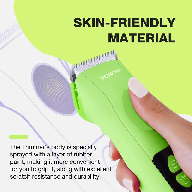 Professional Dog Clippers for Grooming, Low Noise Electric Quiet Dog Grooming Kit, Rechargeable Cordless Dog Shaver Clippers, with 9mm Blade for Dogs Cats Pets (Green) Green - PawsPlanet Australia
