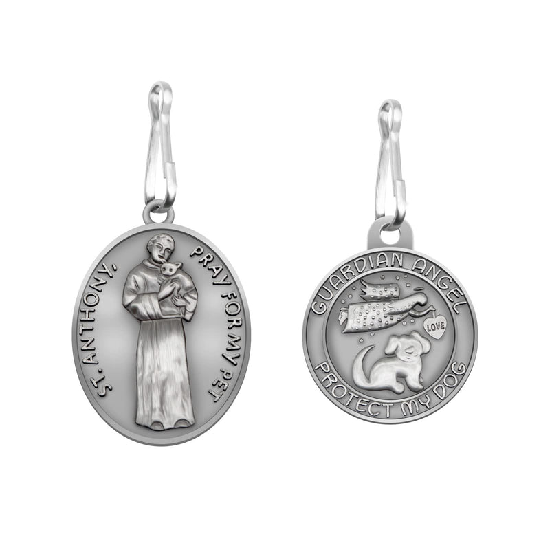 Pet Tags Engraved 2 Packs St Francis of Assisi Cats dogs Medal Pendant Collar Charm Protect My Pet