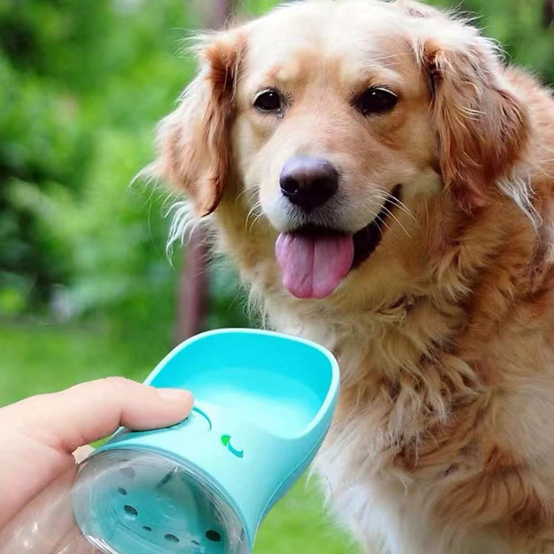 Regekul Dog Water Bottle, Leak Proof Portable Puppy Water Dispenser with Drinking Feeder for Pets Outdoor Walking, Hiking, Travel (12OZ, Blue) 12OZ - PawsPlanet Australia