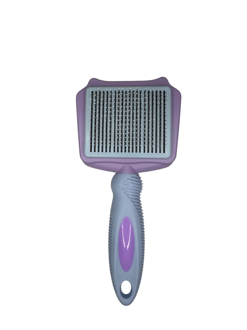 Pet Self Cleaning Slicker Brush, Skin Friendly Deshedding Grooming Tool for Shedding & Haired Pets, 3 Colors Available Pink, Blue and Purple (Blue) - PawsPlanet Australia
