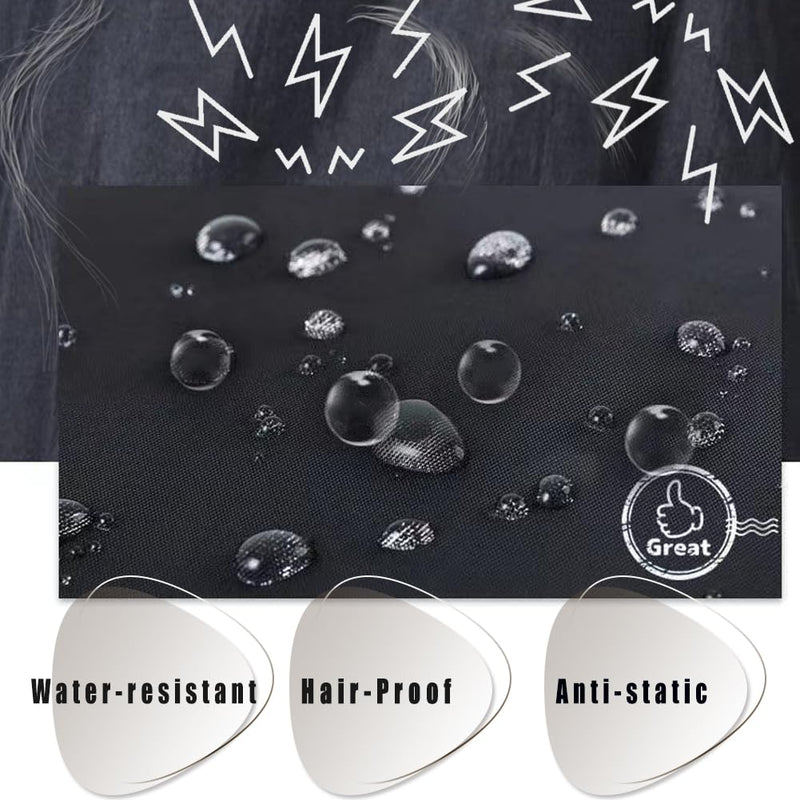 Dog Grooming Smock for Men Women, Anti-Static Smock for Pet Shop Dog Cat Grooming Bathing, Long Sleeves, Water Resistant and Hair Proof, (Solid Black L) Large Solid Black - PawsPlanet Australia
