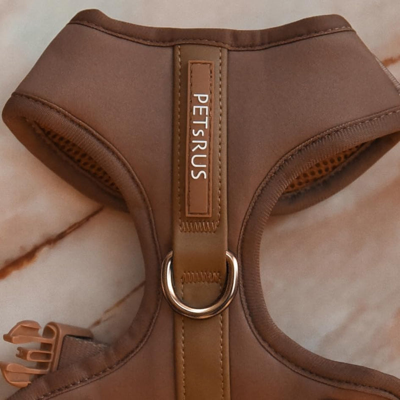 Premium No-Pull Dog Harness Soft Neoprene & Breathable Mesh Vest with Front & Back Clip D-Rings Adjustable Lightweight Walking Harness for Puppies, Small & Medium Dogs (Bronze Brown Gold, M) Bronze Brown Gold M: Neck=15.4-20.1''/Chest=18.1-24.4'' - PawsPlanet Australia