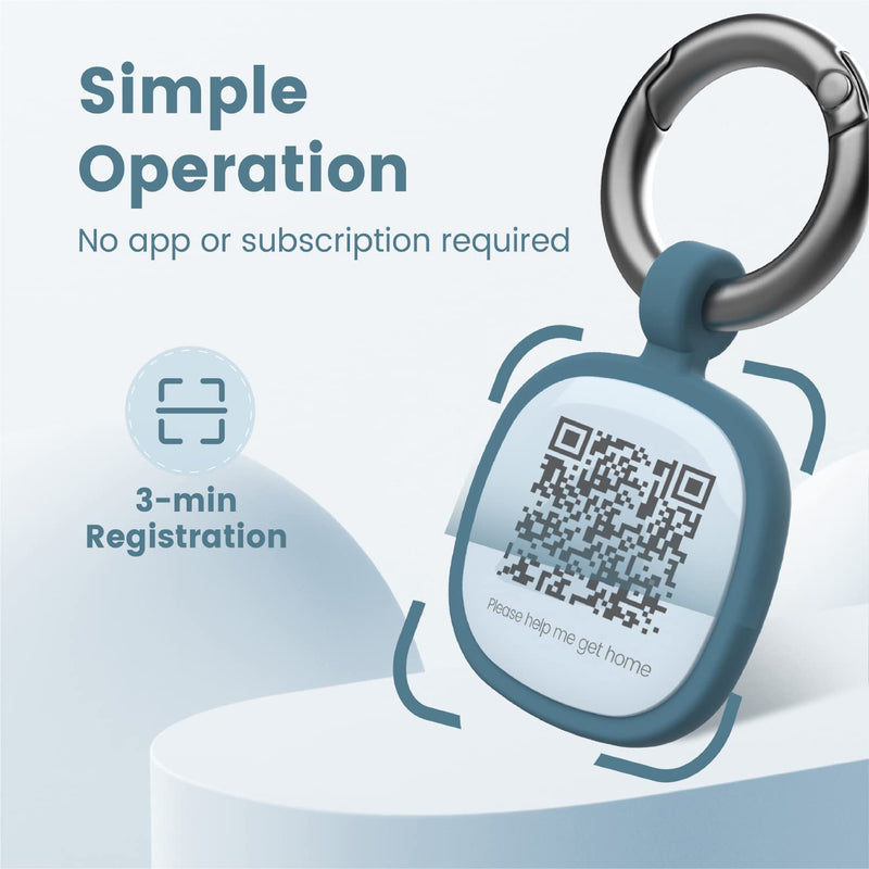 Pawaii Silent Silicone Dog ID Tag, Modifiable Pet Online Profile and Emergency Contacts, Scan QR for Instant Location Alerts, 1 Pack (Deep Sea Blue) Deep Sea Blue - PawsPlanet Australia