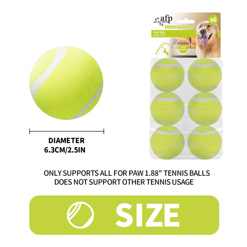 ALL FOR PAWS Ball Launcher Dog Ball Pet Throwing Toy Mini Tennis Balls for Dogs (Mini Ball 2.5 inch) 2.5 inch *6 - PawsPlanet Australia