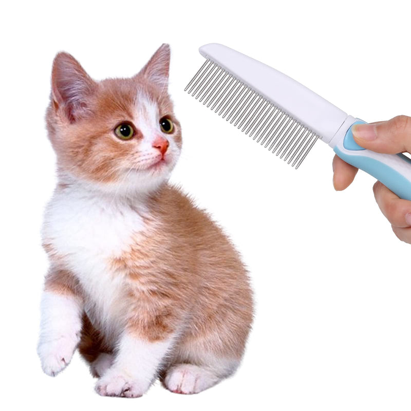 Professional Stainless Steel Grooming Comb for Dogs & Cats - Detangler for Long/Curly Hair, Removes Tough Mats, Knots & Tangles - Pain-Free Undercoat Deshedding Tool for DIY Pet Grooming - PawsPlanet Australia