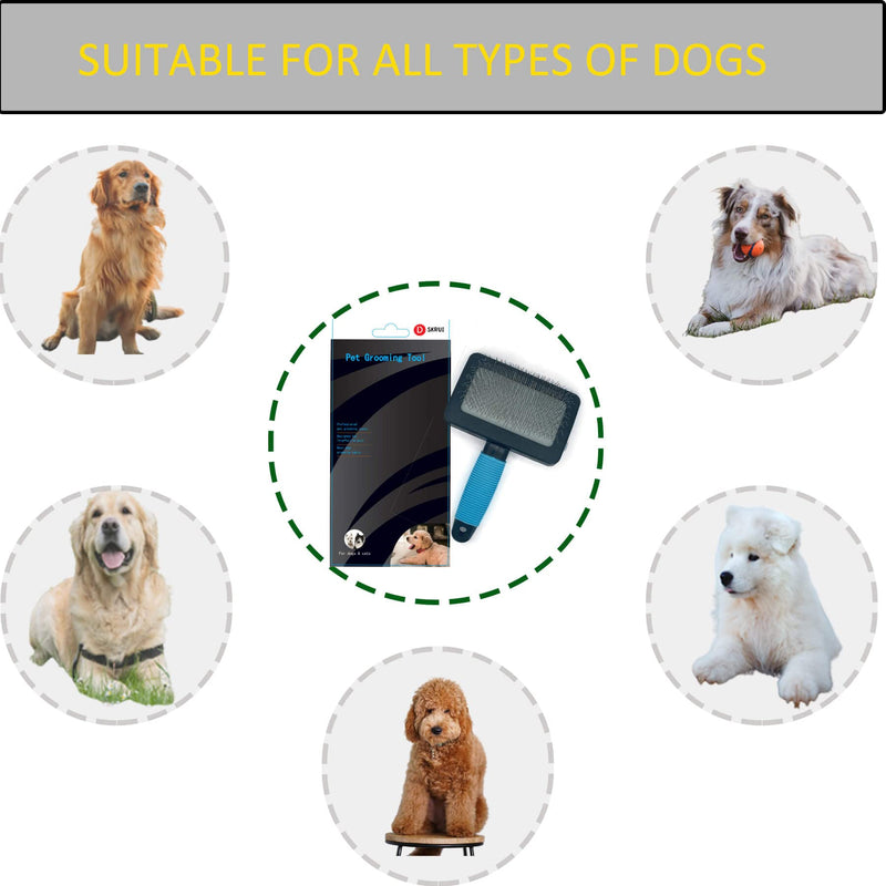 Large Firm Slicker Brush for Dogs Goldendoodles-Pet Slicker Brush With Soft Massage Grooming Stainless Steel Pins,Extra Long Pin Slicker Brush for Large Dog Pet Grooming Wire Brush and Deshedding - Removes Long and loose Hair - Undercoat - 25mm(1") - PawsPlanet Australia