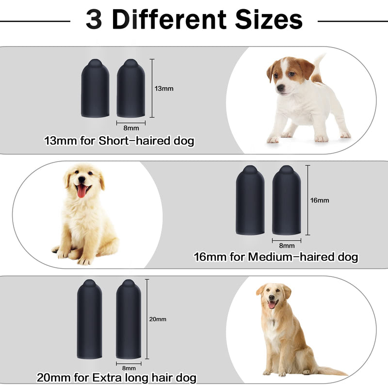 24 Pcs Dog Shock Collar Rubber Tips,Replacement Prongs for Dog Training Collar Silicone Covers for Dog Training Collars Silicone Caps for Dog Bark Collar (13mm/16mm/20mm) - PawsPlanet Australia