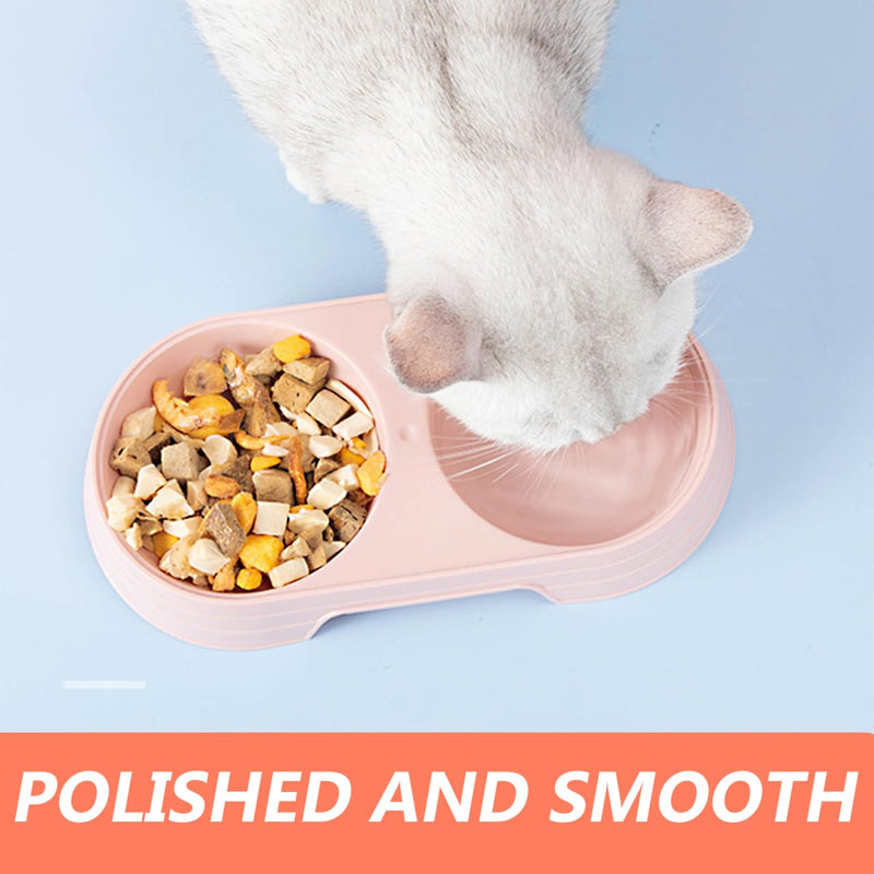 balacoo Pcs Double Cat Bowl: Raised Food Bowl, Cat Feeding Basin, Plastic, Overflow, Travel Dog Tray, Skid Tray, Bowls, Water and Food - PawsPlanet Australia