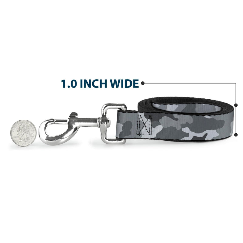Buckle-Down Pet Leash - Camo White - 6 Feet Long - 1" Wide - PawsPlanet Australia