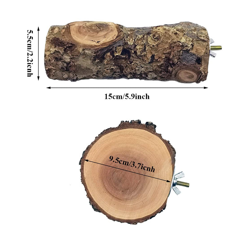 Hamiledyi Wood Bird Perch,Natural Wooden Stand Platform Parrot Cage Accessories for Budgie Conure Parrot Parakeet Cockatiel Lovebird(4 Pcs)