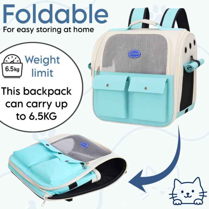 Cat Backpack - Cat Carrier Backpack Pet Carrier Bag Rucksack Back Travel Small Dog Puppy Carriers Collapsible Box Carry Cage Bags For Travel Kitten Cute Walking Bags For Travelling Pet Bag Soft - PawsPlanet Australia