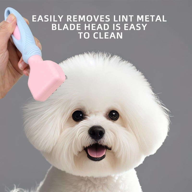 Professional Pet Dematting Comb for Dogs and Cats, Stainless Steel Rounded Teeth, Gentle Knot and Tangle Removal Tool, Grooming Supplies