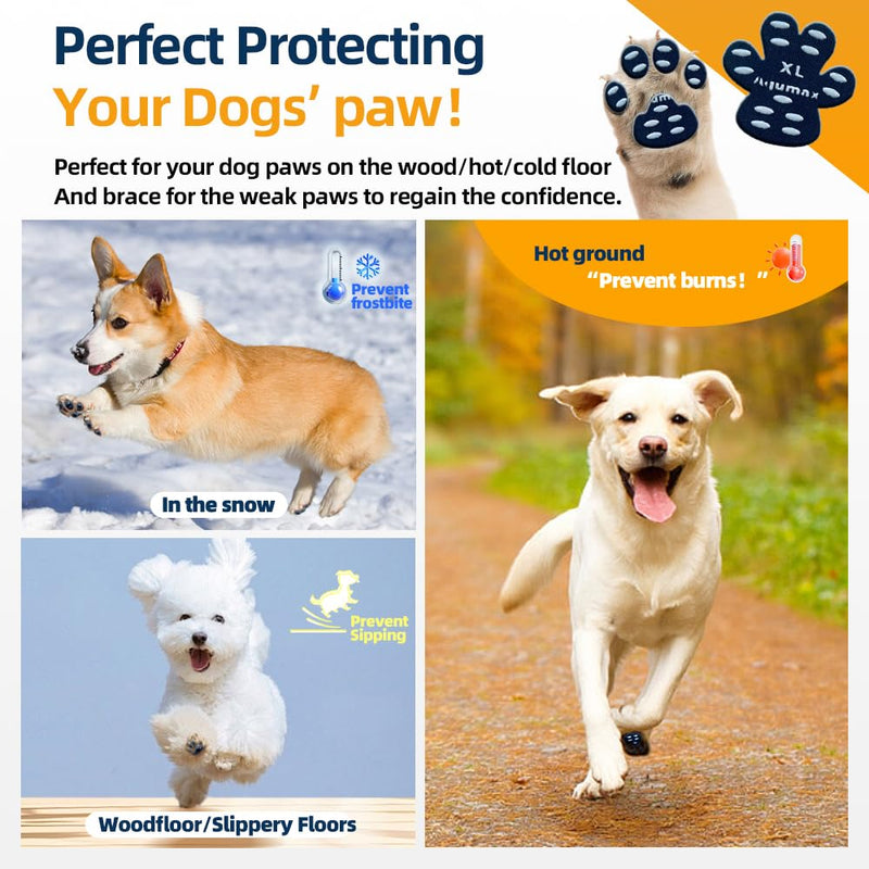 Dog Anti Slip Paw Grips Traction Pads,Dog Feet Stickers with Stronger Adhesive,Paw Protection to Provide Traction for Slippery Floors,Essentials for Senior Dogs,12 sets (48 pcs) XXL Black XXL-2.7*2.4 inch(L*W) - PawsPlanet Australia
