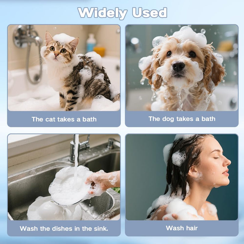 Mesen Electric Dog Cleaning Foam Machine for Dog and Cat Bathing, Automatic Dogs Soap Dispenser for Bath, Rechargeable Pet Shampoo Mixing Bottle for Pet Bathing, Bathroom, Toilet Cleaning