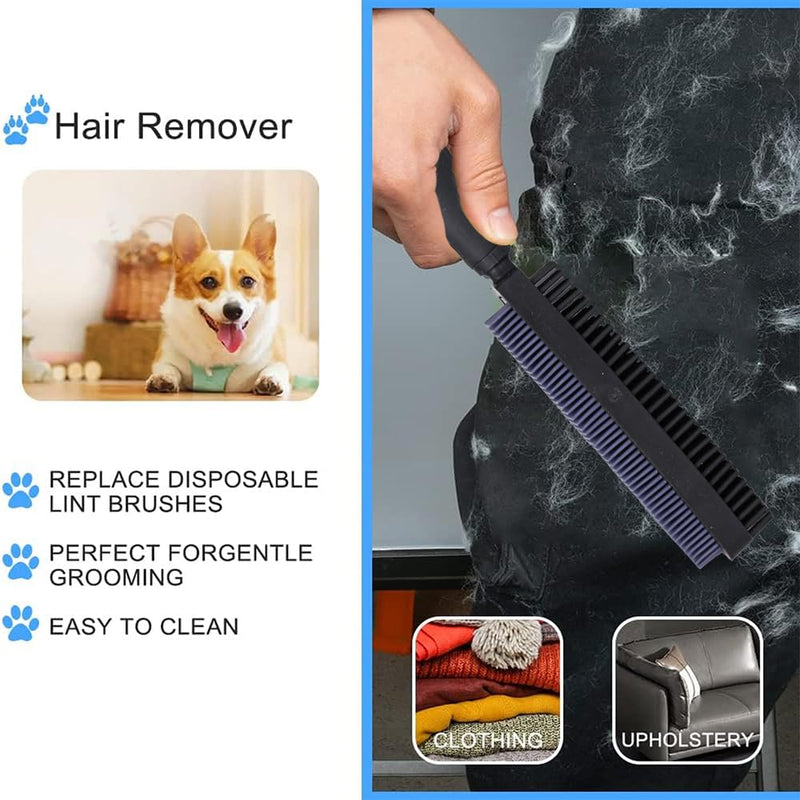Rubber Pet Hair Removal Brush, Dogs Cats Hair Lint Remover Tool Massage Bath Comb Brush for Cleaning and Grooming (Yellow and Black) Yellow and Black - PawsPlanet Australia