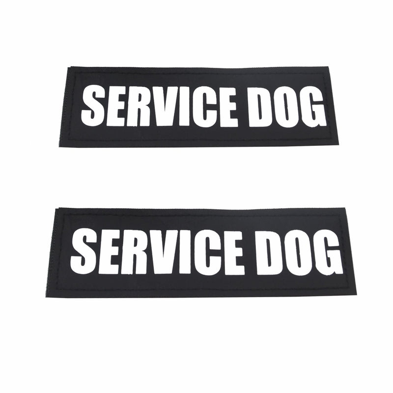 2 Pack Reflective Service Dog Patches with Hook Back for Pet Collar Vest Harness - 3 Sizes L SERVICE?DOG - PawsPlanet Australia