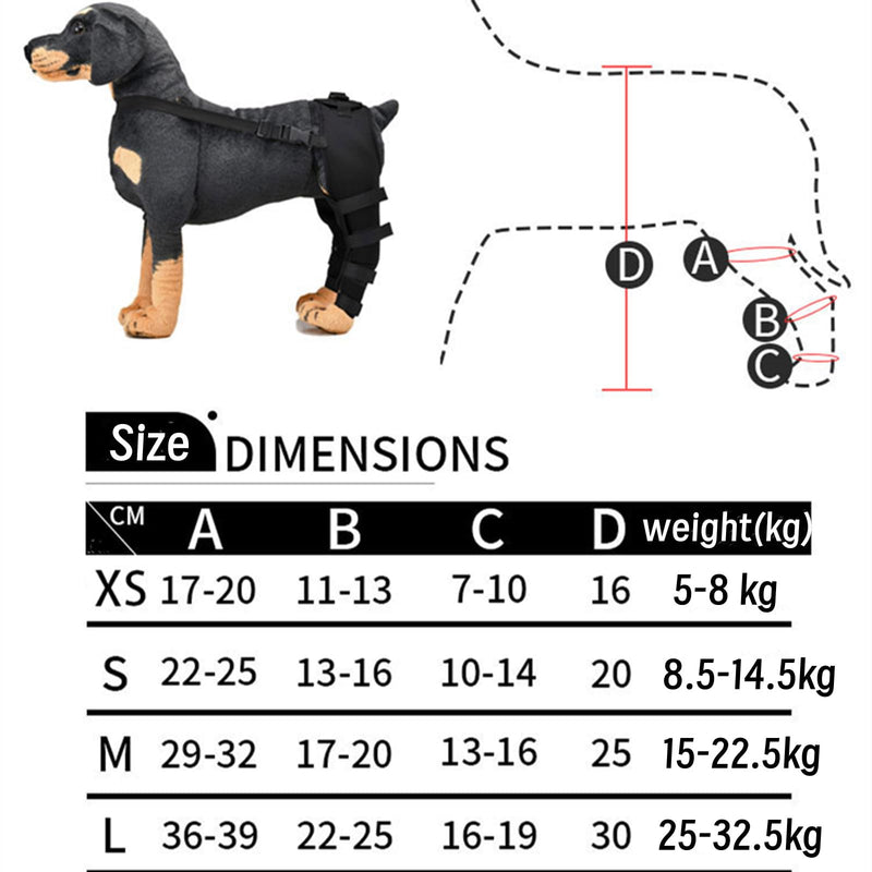 Tnfeeon Dog Knee Brace, Leg Brace Ligament Injury Joint Pain and Muscle Sore Adjustable Rear Support for Knee Dislocation Pet Knee Brace Recommended for Dog (S) - PawsPlanet Australia
