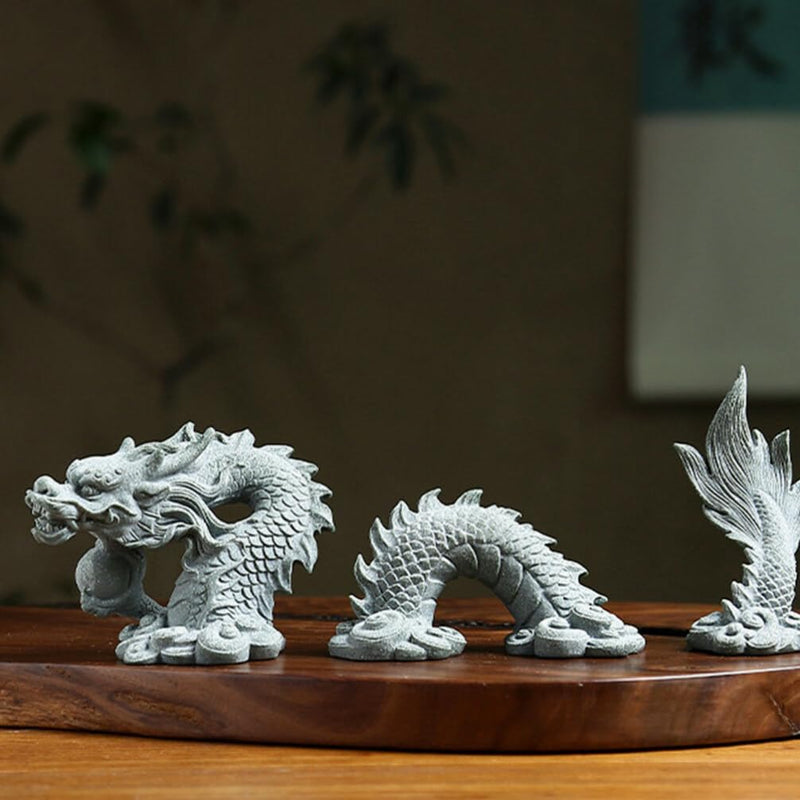 POPETPOP Aquarium Dragon Statue Chinese Dragon Decor: Aquarium Decorations Resin Aquarium Ornaments Fish Tank Statue for Home Office Tabletop Decor - PawsPlanet Australia