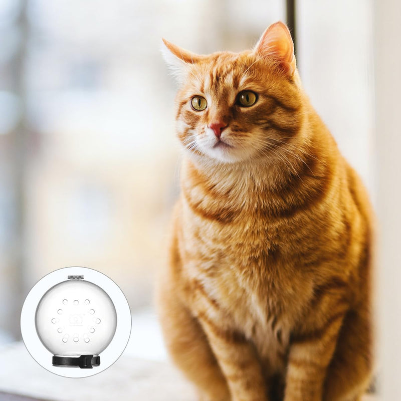 ULTECHNOVO Safe cat headgear made of ABS with breathable holes and shockproof design. White headgear for cats in outdoor use with self-adhesive closure.