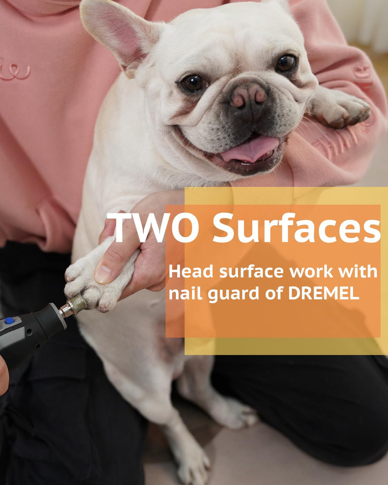 Diamond Dog Nail Grinder Attachment, Diamond Rotory Bit for Dogs&Pets Nail Care, Made for Dremel Grinder for Animals Nail Care & Home Grinder Tools, Bulldog, Smooth-grit - PawsPlanet Australia