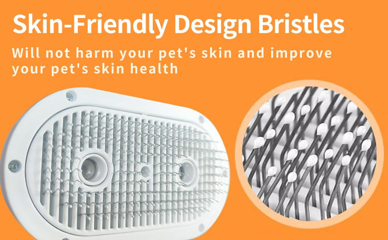 Cat Steam Brush, 2 Spray Nozzles for Shedding & Grooming, Self-Cleaning Cat Brushes for Indoor Cats & Dogs, Pet Hair Removal Tool with Release Button, Perfect for Long & Short Haired Pets (White) White - PawsPlanet Australia