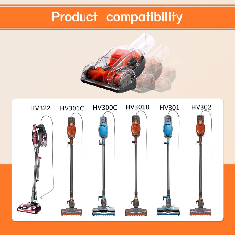 Upgraded Vacuum Pet Hair Power Brush Tool Attachment Compatible With Shark HV300 HV320 HV322 NV752 NV650 NV680 NV800 NV150 LA502 ZU560 ZU561 ZU60 AZ2001 HZ2002 UV725 Vacuum Replacement Parts Orange