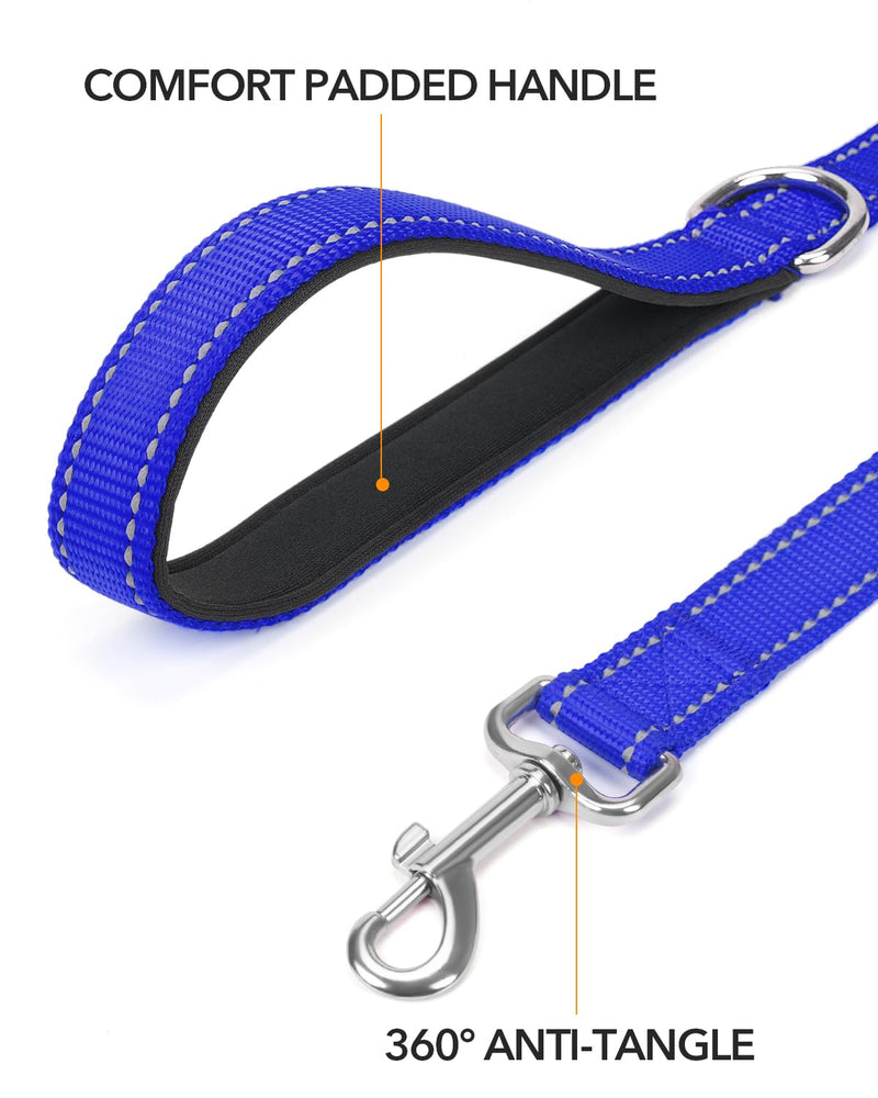 Taglory Dog Leash for Small Dogs, Double-Sided Reflective Leash with Soft Neoprene Padded Handle, 3/4 inch by 6 ft, Fit Small Medium Large Breeds Under 20 lbs, Navy Blue 3/4 in x 6 ft (Pack of 1) - PawsPlanet Australia